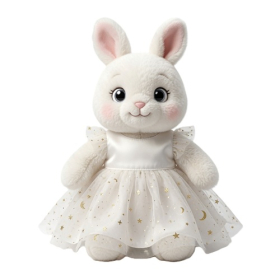 White Satin Star & Moon Tulle Tutu Dress