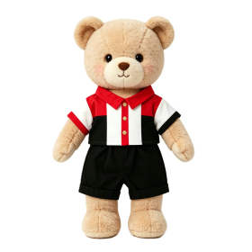 Sporty Red, White & Black Color-Block Polo Shirt & Shorts Two-Piece Set